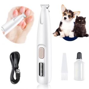Tondeuse pour Chien, Tondeuse à Pattes de Chien avec Lumière LED, Tondeuse pour Chat Rasoir avec Lumière LED Étanche IPX5 Tondeuse Sans Fil pour Chiens, Chats, Pattes, Yeux, Oreilles, Visage, Corps (Moxiewell, neuf)