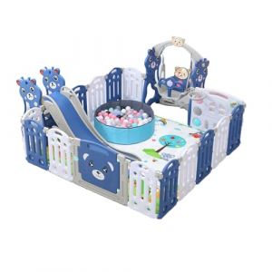 Nine point nine Parc Bebe, Grand Parc Bebe Modulable avec Tapis, Parc Bebe Pliable Extérieur Intérieur pour Enfant, Aire de Jeux Centre d'activités Nourrissons avec Éponge Anti-collision (C 16+2) (Kaiwen baby products, neuf)