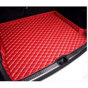 LANAZU Cuir Tapis Coffre Voiture pour Peugeot 3008 E3008 P64 2024 2025, Voiture Cargaison Tapis Arri&egrave;re Bac de Coffre Int&eacute;rieur Imperm&eacute;able Anti-Rayures Accessoires,Red/C (Yingrui Chang, neuf)