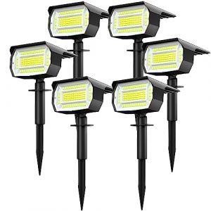 Lot de 6 Spot Solaire Exterieur, 72 LED Lampe Solaire Exterieur Etanche IP65 Lumiere Solaire Exterieur, R&eacute;glable avec 3 Modes d'&Eacute;clairage Ext&eacute;rieur Solaire pour Jardin Cour All&eacute;e Chemin, Blanc Froid (Lotmos-EU, neuf)