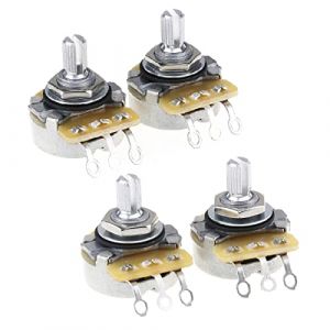 CTS 450 série A/B500K Beaux 24 Splines Split arbre Poti Audio/Linéaire Taper Potentiomètre pour Guitare électrique Basse, 10% Tolérance(2 Audio, 2 Linear) (Musiclily Direct France, neuf)