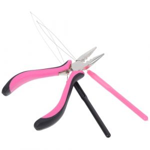 Housoutil Pince pour Extensions de Cheveux Lot de 3 Outils Professionnels en Alliage Nickel-Fer Mini Pinces L&eacute;g&egrave;res pour Retirer Extensions &agrave; Billes Kit Portable pour Coiffure &agrave; Domicile (Entertainment First, neuf)