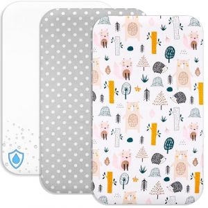 Lovely Hippo Draps Housses Cododo + 1 Al&egrave;se Prot&egrave;ge Matelas Compatible Chicco - Drap Housse Cododo 100% Coton - Al&egrave;se 100% Imperm&eacute;able (Animaux For&ecirc;t, 83 x 50 cm) (VRC Products France, neuf)