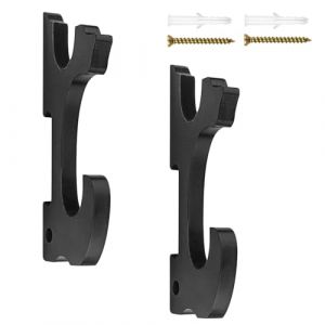 Ksvaye Lot de 2 Support Katana Mural Porte Katana 2 Niveaux Support Sabre Crochets Support d'épée en Bois pour Tanto Rapier Laser Saber Samurai Sword Tanjirou Demon Slayer Weapon Rack (Noir) (Zhongtou Smart Device, neuf)