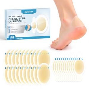 32 Pi&egrave;ces de Pansements Pour Ampoules aux pieds - Sumiwish Pansement Ampoule Talon, Pied Anti Frottement - Pr&eacute;vention des ampoules (Toe&Heel Pack) (Sumiwish, neuf)
