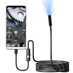 Retoo Caméra D'inspection Endoscope HD étanche avec IP67 et 6 LED, Type C et USB caméra d'inspection avec Crochet lumières et LED pour Smartphone Android (RETOO, neuf)