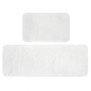 MIULEE Tapis de Toilette Antidérapant Tapis Absorbant Tapis Moelleux Microfibre Rectangulair Blanc 40x60CM+45x120CM (MIULEE HOME, neuf)