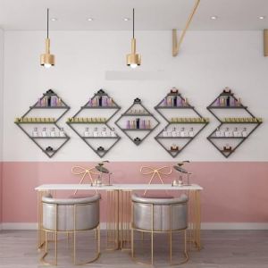 Présentoir de Vernis à Ongles, Organisateur mural de vernis à ongles, présentoir de fournitures d'ongles, étagère de rangement de parfum, support organisateur suspendu for magasin de beauté/ongles(Bla (daixianronglebaihuozhan, neuf)