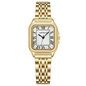 CIVO Montre Femme Analogique Etanche: Montres Quartz Femme Dorée Acier Inoxydable - Montre Chiffres Romains Carre Petit - Cadeau Élégante pour Femmes (Baixin Shop, neuf)