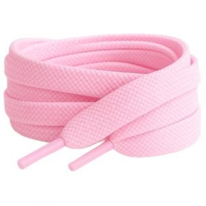 Pimp My Shoes Lacets plats color&eacute;s pour tennis, chaussures de skateboard, bottes, Converse, Nike, Puma 120 cm x 10 mm - multicolore - Baby Pale Pink, (Reis of London, neuf)