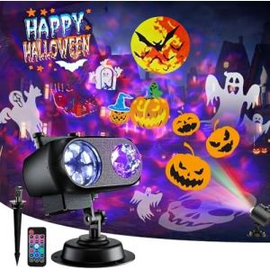 Projecteur de Noël Halloween, Projecteur Lumières Extérieur IP67 Étanche, 5W Lumineux Effet de Vague HD avec 12 Diapositives 96 Images sans Dégradé, Lampe pour Décoration Cadeau Noël Nouvel An (LUXONIC LIGTING, neuf)