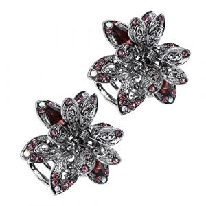 HONITANO Lot De 2 Mini Pinces À Cheveux En Strass Pour Boucles Dorées En Forme De Spirale Pour Mariage Pour Femmes Strass Cristal Violet (LUWELI, neuf)