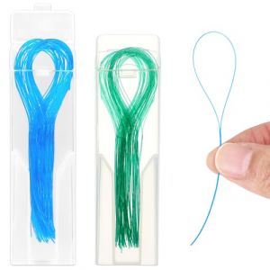 Styquenzer Lot de 100 enfile-fils dentaires - Nettoyage en profondeur - Pour appareils dentaires, ponts, implants, boucles en nylon - Facile &agrave; utiliser - Pour une haleine fra&icirc;che - Bleu (Unpretentious, neuf)