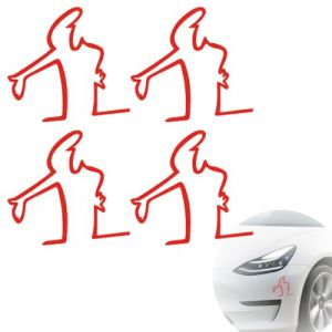 GXGM 4 Pi&egrave;ces Autocollants R&eacute;fl&eacute;chissants pour Rappel de Rayures sur La Peinture de Voiture Scratch Sticker 8 X 8 Cm &agrave; Coller &agrave; C&ocirc;t&eacute; d'une Rayure de Peinture,Sticker Voiture（Rouge） (GXGM, neuf)
