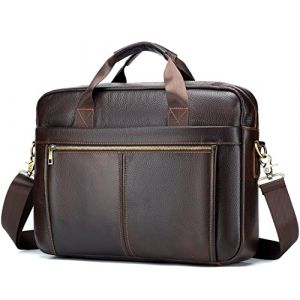 SPAHER Sacoche Ordinateur en Cuir - Cartable Homme 14 Pouces - Porte Document - Sac à Main et Bandoulière - Sacoche Affaire - Serviette Business (SPAHER GROUP-FR, neuf)