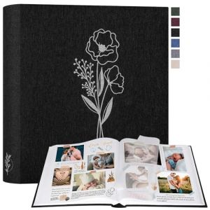 Lanpn Album Photo Scrapbooking, Grand Lin DIY Album 100 Pages Blanches Avec S&eacute;parateurs de Cellophane, Pour Photos 9x13cm 10x15cm 13x18cm (Noir, 30x33,5cm) (BILLIONRVL, neuf)