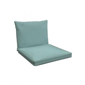 POKAR Coussins de Jardin Extérieur Coussin Chaise Galette de Chaise, 1 Lot de 2 (1x Coussin d'assise 70x70x5 cm + 1x Coussin Dossier 70x40x15 cm), Bleu (EURAKOP-FR, neuf)