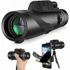80X100 Super Zoom monoculaire Longue-Vue Prisme Grand Angle t&eacute;lescope portatif avec tr&eacute;pied de t&eacute;l&eacute;phone port&eacute;e Camping 2023 Cadeau (SONGJIEWEI, neuf)