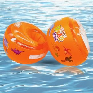 Brassard Enfant,Brassard Enfant 2 3 4 5 6 Ans,Bio-TPU Brassard Bebe avec 3 Airbags Indépendants,Brassard Piscine pour Les Enfants de 2 à 6 Ans Pesant 10 à 30KG (Orange-Dinosaure) (COOKSHELLY, neuf)