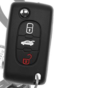 Key Soft Case Cover Housse de Protection pour Citroen C5 C2 C3 C4 Picasso Grande Berlingo Peugeot 207 307 407 308 607 / Couleur: Noir (mt-commerce, neuf)