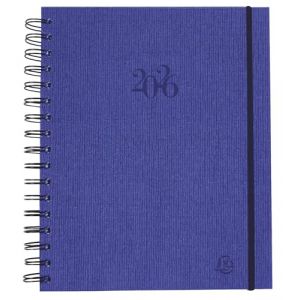 Exacompta 226122E - Agenda de bureau Journ&eacute;e planifi&eacute;e 22S spiral&eacute; Carte Napura - 18,5 x 22,5 cm - Janvier &agrave; d&eacute;cembre 2026 - Coloris bleu (ASL OFFICE, neuf)