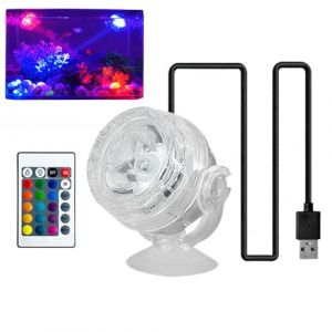 Lumi&egrave;re LED pour aquarium &ndash; Lampe submersible pour piscine de 10 cm, lueur color&eacute;e &agrave; 6 modes, mini projecteur &eacute;tanche, conception &eacute;conome en &eacute;nergie | Lumi&egrave;re d'eau IP68 pour fontaine d'&eacute;tang d'aquari (huakeshoushi, neuf)