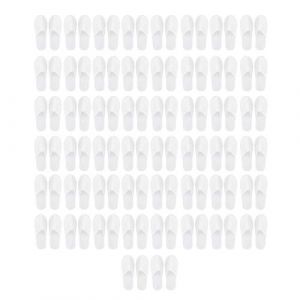 50 paires de pantoufles jetables antid&eacute;rapantes unisexes portables pour les invit&eacute;s f&ecirc;te &agrave; l'h&ocirc;tel domicile faciles transporter pour les h&ocirc;tels maison pantoufles unisexes(Tableau blanc non tiss&eacute; 3MM) (sanurety, neuf)