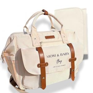 MWbabyprotect Sac à Dos à Langer pour Bébé fille ou garçon Sacs de Maternité MOM&BABY BAG Sac à main bebe et maman Matelas à langer imperméable isotherme sangle de Poussette promenade bébé Beige Old (MWBABYPROTECT, neuf)