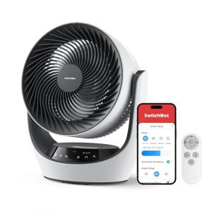 SwitchBot Ventilateur de Circulation de Batterie, USB，24dB Silencieux pour la Chambre, Compatible avec Alexa/Google/Siri (Hub requis), 4 Modes, Minuterie de 9h, à batterie économe en énergie (SwitchBot, neuf)