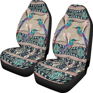 xixirimido Ensemble complet de housses de siège auto universelles et antidérapantes Motif colibri Boho (JUNYANSTORE, neuf)
