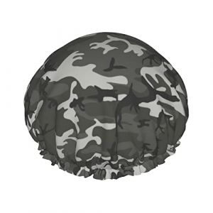 Camouflage Camouflage militaire abstrait camouflage bonnets de douche pour les femmes, bonnets de cheveux de douche réutilisables imperméables bonnets de bain bonnet de douche turban pour les filles (HuangZhongL, neuf)