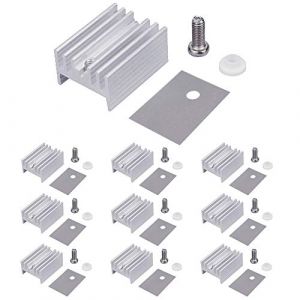 WayinTop 10 Packs TO-220 Dissipateur Thermique Isolant Montage Kit, Aluminium TO-220 Dissipateur Thermique + Vis + Rondelle + Isolant en Caoutchouc Silicone pour TO-220 Transistor/LM78XX/LM317/TDAXX (WayinTop, neuf)