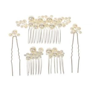 Peigne Cheveux Main perle mari&eacute;e mariage cheveux c&ocirc;t&eacute; peigne mari&eacute;e pince &agrave; cheveux peigne ensemble accessoires de cheveux de mariage Accessoires Cheveux Femme (haikoulonghuaqushishuangmaoyizhongxin, neuf)