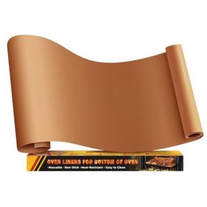 Revêtement de Four en Téflon – Tapis de Cuisson pour Four Réutilisables, Grand Tapis de Four Antiadhésif, Feuille de Protection Four – Sans BPA ni PFOA (43 x 190 cm, Couleur Cuivre) (OAZ, neuf)