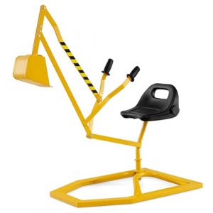 COSTWAY Pelleteuse Enfant avec Si&egrave;ge Pivotant &agrave; 360&deg;& Pelle, Tractopelle pour Bac &agrave; Sable avec Cadre M&eacute;tal & Base Hexagonale, Jouet Pelleteuse Excavatrice Manuelle pour Sable Terre Neige, 3 Ans+ (FDS GmbH, neuf)