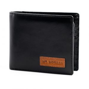 MR.MORGAN Portefeuille Homme Cuir V&eacute;ritable Noir | RFID & Compatible AirTag | 11 Cartes, 2 Fen&ecirc;tres ID, Ancienne Carte d&rsquo;Identit&eacute;, Pochette Monnaie Int&eacute;gr&eacute;e | Bo&icirc;te Cadeau (MR.MORGAN, neuf)