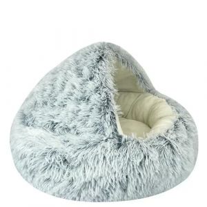 NYSBH Niche chaude pour animal domestique Panier d'hiver en peluche longue ronde Coussin Sac de couchage Nid Niche pour petit chien chat (WenXiYueShengRiYongBaiHuo, neuf)