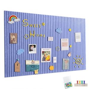 Grand tableau d'affichage autocollant en feutre - 60 x 40 cm - Tableau d'affichage d&eacute;coratif en feutre - 0,11 cm d'&eacute;paisseur - Pliable - Tableau m&eacute;mo - D&eacute;coration murale pour bureau, cuisine, nuages (yjspbsm-shop, neuf)