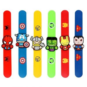 POPOYU 6PCS Silicone Slap Bracelet à Claquer,Super Héros Slap Bandes Slap Bracelet Enfant,Jeu de Bracelets Sac Cadeau pour Filles et Garçons Cadeaux d'anniversaire et de Classe (Official flagship store of bubble fish, neuf)
