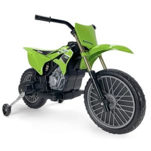 Moto &Eacute;lectrique pour Enfants de 3 &agrave; 6 Ans Kawasaki avec Batterie 12V + P&eacute;dale Acc&eacute;l&eacute;rateur + Frein Automatique + Roues Stabilisatrices + Vitesse 6 km/h + Vert - INJUSA (INJUSA, neuf)