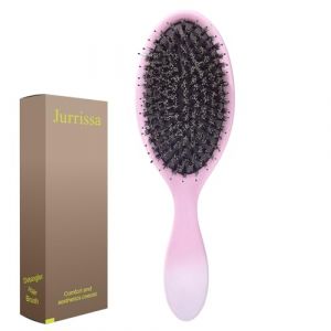 Jurrissa Brosse &agrave; cheveux en poils de sanglier pour homme et femme, brosse &agrave; cheveux d&eacute;m&ecirc;lante pour lisser et masser et ajouter de la brillance, brosse d&eacute;m&ecirc;lante en nylon et poils de sanglier pour des (wenzhouchengbinliutishebeiyouxiangongsi, neuf)