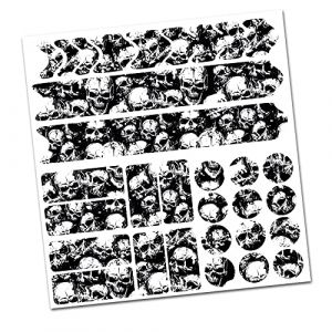AlphaShield Film de protection autocollant pour cadre de v&eacute;lo, VTT, BMX, carbone, R159 R161 (21 cr&acirc;nes (Skulls)) (Finest-Folia, neuf)