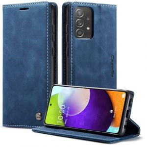 Phernykas Coque pour Samsung Galaxy A52 5G/4G/A52S 5G &Eacute;tui Wallet Cover, Housse Flip en Cuir Premium PU Portefeuille Case, [Fentes pour Cartes] [Magn&eacute;tique][Antichoc] [Kickstand] Housse A52 Case, Bleu (Phernykas, neuf)