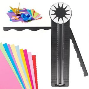 Massicot 12 en 1, HOVCEH Coupe-papier 12 en 1 pour Scrapbooking, Coupe-papier Rotatif avec guide de ligne de coupe et règle latérale, Cutter Papper pour Cartes Photo, Cartes Postales (Noir) (FMKJEU, neuf)