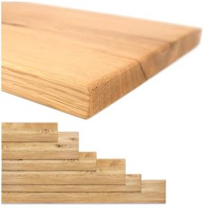 Natural Goods Berlin 1x &eacute;tag&egrave;re CH&Ecirc;NE, Panneau d'&eacute;tag&egrave;re Murale, Bois de ch&ecirc;ne Massif, Appui de fen&ecirc;tre, &eacute;tag&egrave;re &agrave; ins&eacute;rer (80cm de Largeur, 30 cm de Profondeur) (NaturalGoodsBerlin, neuf)