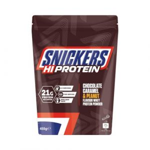 Snickers Protein Powder (455g) Chocolate, Caramel & Peanut – 21g de protéines par portion – Parfait après l’entraînement ou comme complément nutritionnel – Saveur chocolat, caramel et cacahuète (MyFit24, neuf)