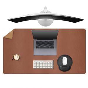 MAIDERN Tapis de Bureau Double Face en Cuir et liège 100 x 60cm, Grand Tapis de Souris, Sous-Mains bureau en Cuir PU imperméable, Sous Main Bureau pour le Bureau et la maison (Brun) … (Maidern Cork  Leather Direct, neuf)