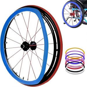 1 paire de housses de main courante pour fauteuil roulant, 22/24 pouces, en silicone, antidérapantes, résistantes à l'usure, pour jantes de fauteuil roulant, pour poignées de roue arrière de fauteuil (zhang yingAA, neuf)