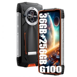 Blackview BV8200 Plus G100 36Go+256Go Telephone Portable Incassable 2025, Android 14 Téléphone Débloqué, 8800mAh, 50MP+32MP, 6.5" FHD+ Smartphone Incassable Etanche, Dual 4G LTE,GPS,NFC,OTG (Orange) (BINLEE LIMITED, neuf)