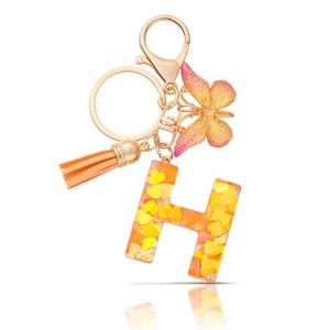 CHUQING Porte-clés lettre fille papillon avec lettre initiale pour femme, Orange, S (CHUQING-FR, neuf)